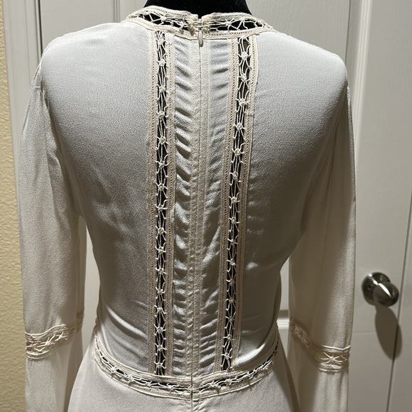 For Love of Lemons beige lace hippie boho dress. M - Picture 15 of 15